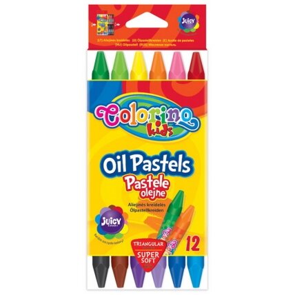 Tribriaunės aliejinės kreidelės COLORINO, 12 spalvų Tribriaunės aliejinės kreidelės COLORINO, 12 spalvų