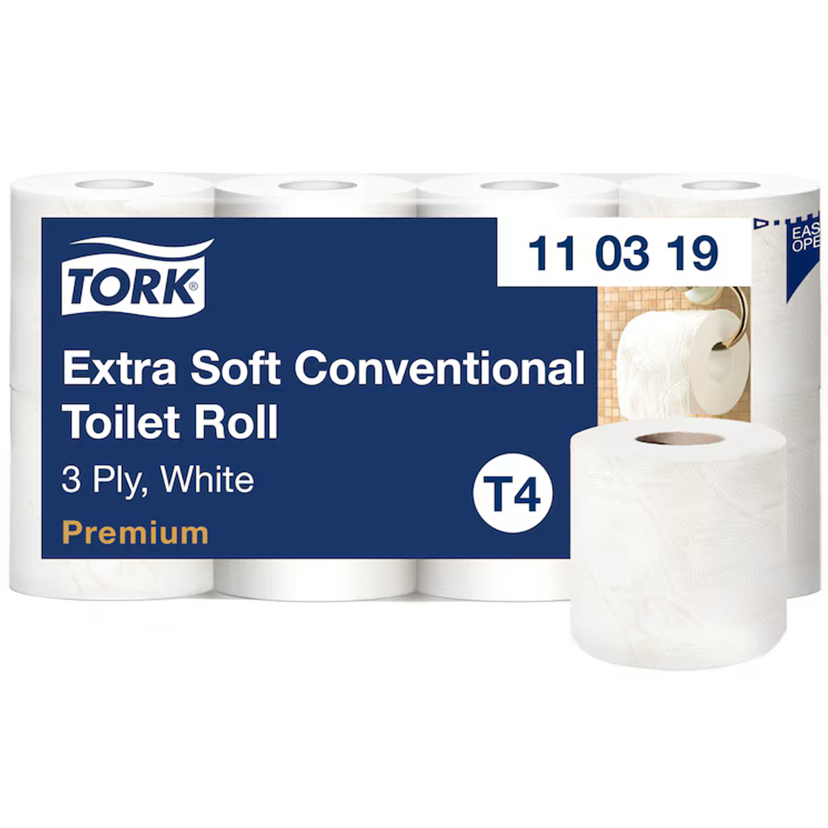 Tualetinis popierius rulonėliais Tork Premium Extra Soft T4, 3sl.,