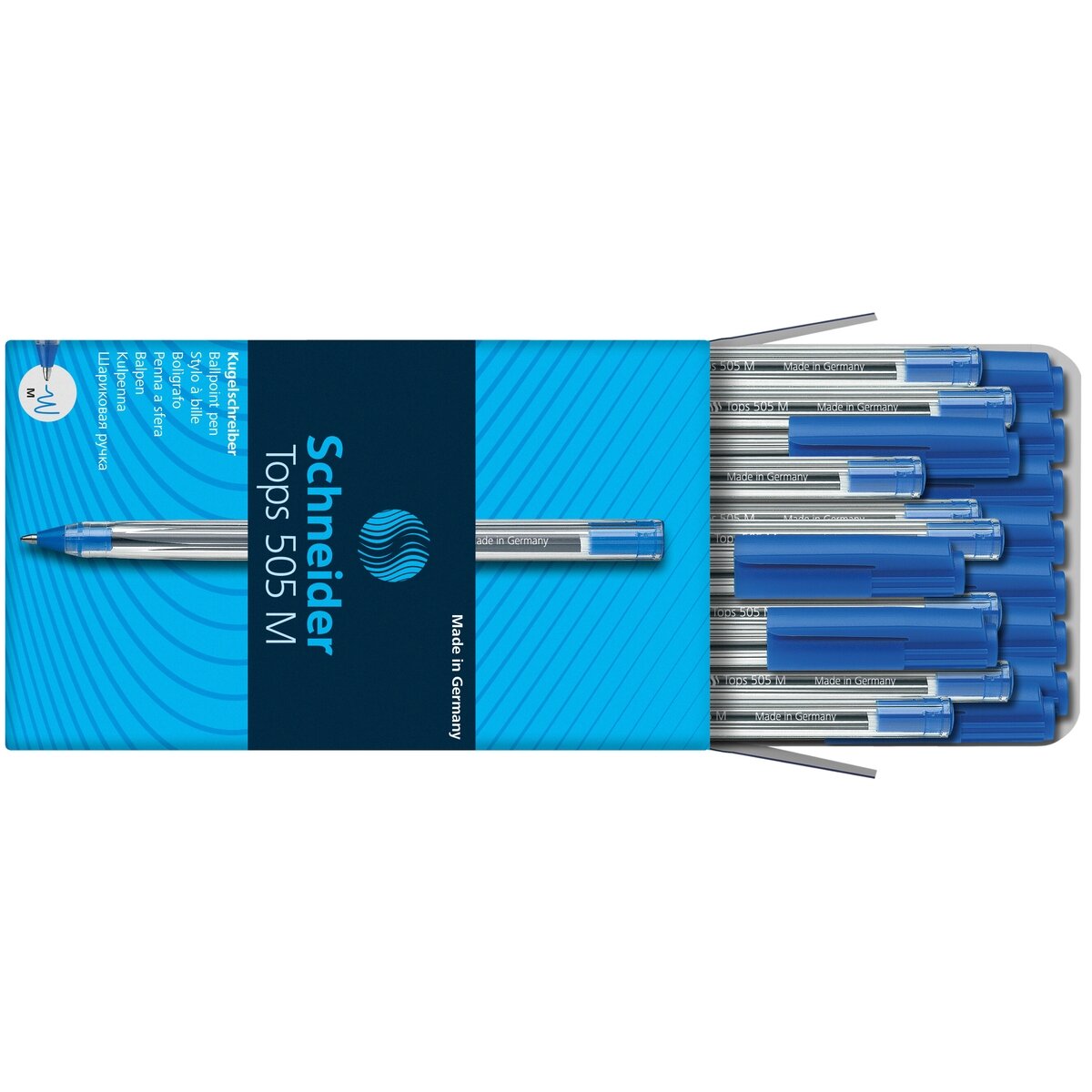Tušinukas SCHNEIDER TOPS 505, 0,5 mm, mėlynas tušas 3 Tušinukas SCHNEIDER TOPS 505, 0,5 mm, mėlynas tušas 3