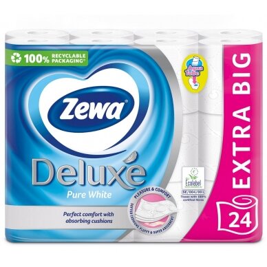 Tualetinis popierius ZEWA Deluxe, Pure White, 3 sluoksnių, 24 vnt 1