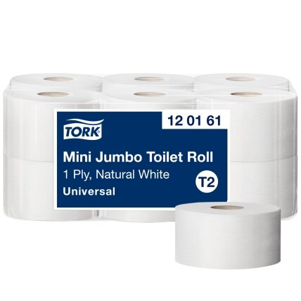 Tualetinis popierius TORK UNIVERSAL MINI JUMBO,T2 120161, 1 sl., 9.4 cm x 240 m, nebalintas Tualetinis popierius TORK UNIVERSAL MINI JUMBO,T2 120161, 1 sl., 9.4 cm x 240 m, nebalintas