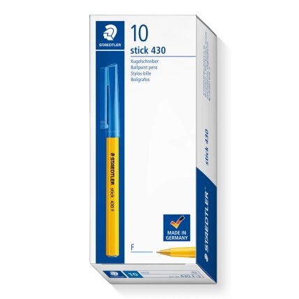 Tušinukas STAEDTLER STICK 430, 0,7 mm., mėlynos sp. tušas 1 Tušinukas STAEDTLER STICK 430, 0,7 mm., mėlynos sp. tušas 1