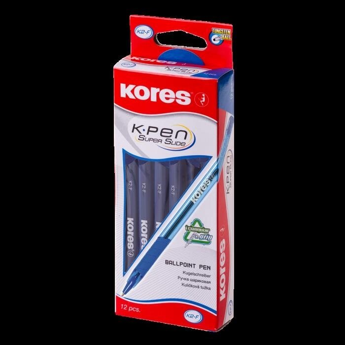 Tušinukas KORES K6-F, 0.7 mm, mėlynos spalvos tušas 2 Tušinukas KORES K6-F, 0.7 mm, mėlynos spalvos tušas 2