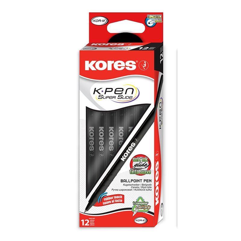 Tušinukas KORES KOR-M, 1,0 mm, juoda sp. 1 Tušinukas KORES KOR-M, 1,0 mm, juoda sp. 1