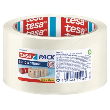 Tyli Tvirta ir stipri pakavimo juosta TESA PACK Solid and Strong, 50mm x 66m, skaidri Tyli Tvirta ir stipri pakavimo juosta TESA PACK Solid and Strong, 50mm x 66m, skaidri