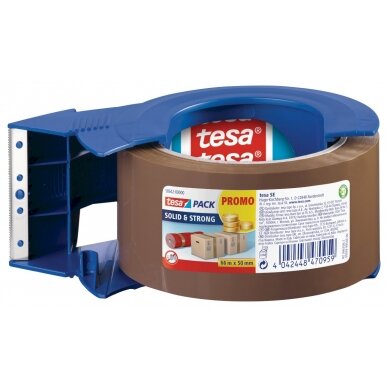 Tyli pakavimo juosta TESA PACK Solid and Strong, 50mm x 66m, ruda, su dėklu 1