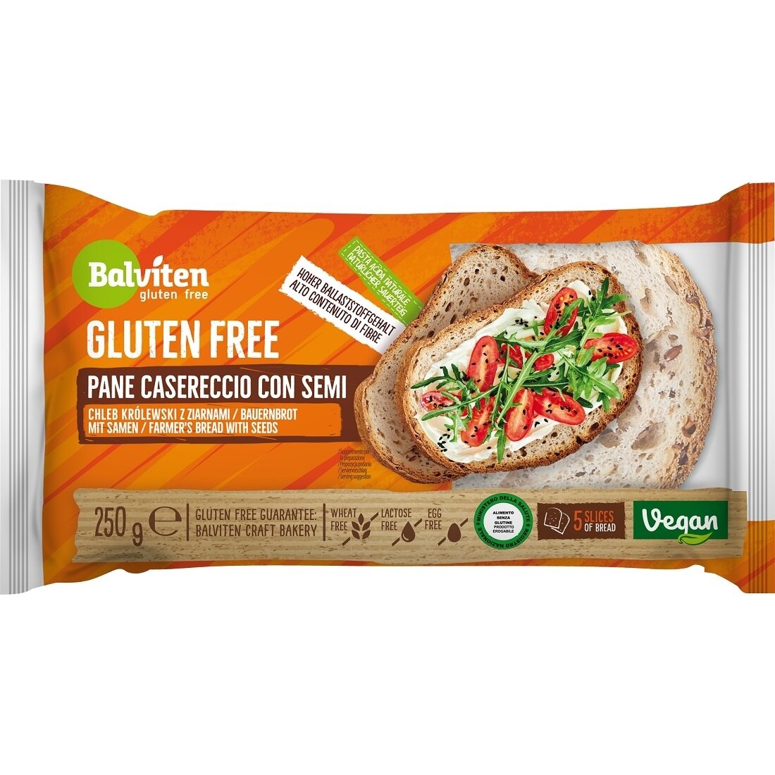 Ūkininko duona BALVITEN GLUTEN FREE, su sėklomis, veganiška, 250 g