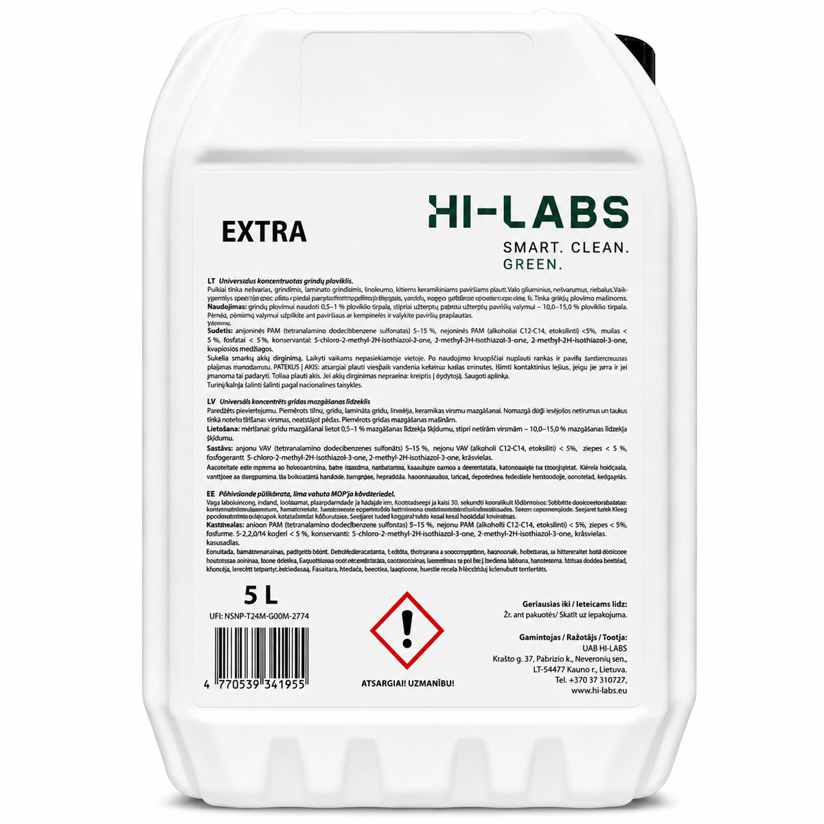 Universalus koncentruotas grindų ploviklis, HIGĖJA, Extra 5 l ( jūros kvapo)
