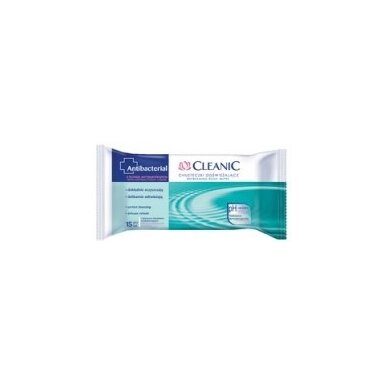 Universalios drėgnos servetėlės CLEANIC Anti Septic, 15 vnt. Universalios drėgnos servetėlės CLEANIC Anti Septic, 15 vnt.