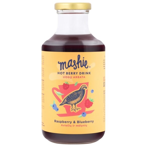 Uogų tyrė MASHIE Original, aviečių ir mėlynių, 500 ml.