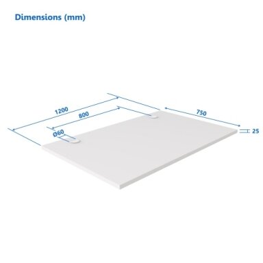 Up Up Stalviršis M Baltas, 1200x750x25mm (LMDP) Up Up Stalviršis M Baltas, 1200x750x25mm (LMDP)