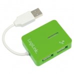 USB Šakotuvas LogiLink UA0138 USB 2.0 4-Port Hub 480 Mbit/s, Žalia