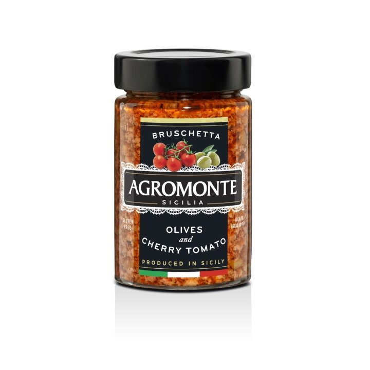 Užtepėle su alyvuogėmis ir vyšniniais pomidorais AGROMONTE, 200 g