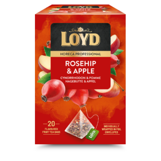 Vaisinės arbatos gėrimas LOYD HORECA erškėtrožių ir obuolių skonio, piramidės, 20 x 2g