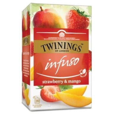 Vaisinė arbata TWININGS Strawberry&Mango, 20x2g Vaisinė arbata TWININGS Strawberry&Mango, 20x2g