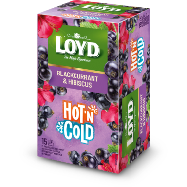 Vaisinis arbatos gėrimas LOYD HOT&COLD juodųjų serbentų ir hibisko skonio, 15x2 g Vaisinis arbatos gėrimas LOYD HOT&COLD juodųjų serbentų ir hibisko skonio, 15x2 g