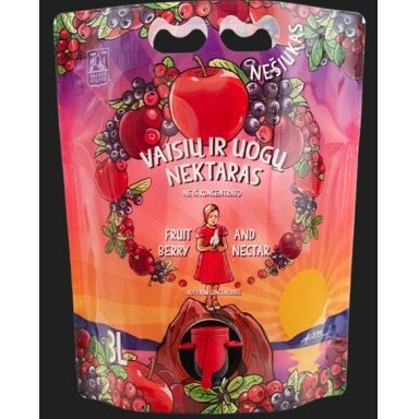 Vaisių ir uogų nektaras ne iš koncentrato 3l pouch Vaisių ir uogų nektaras ne iš koncentrato 3l pouch