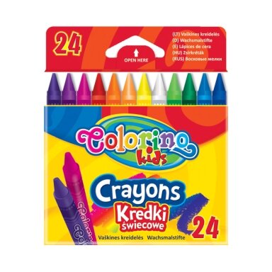 Vaškinės kreidelės, Colorino, 24 spalvų Vaškinės kreidelės, Colorino, 24 spalvų