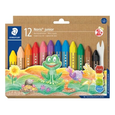Vaškinės kreidelės STAEDTLER Noris Junior, 12 vnt. Vaškinės kreidelės STAEDTLER Noris Junior, 12 vnt.