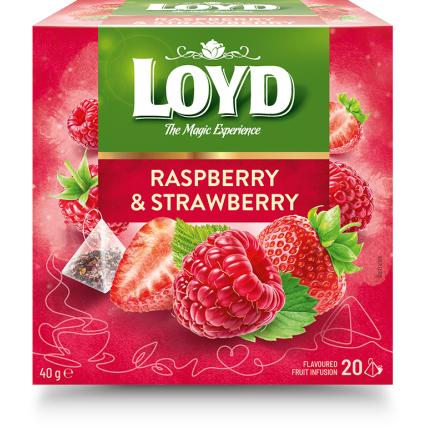 Vaisinė arbata LOYD, aviečių ir braškių skonio, 20 x 2g 1