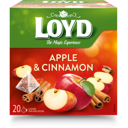 Vaisinė arbata LOYD, obuolių ir cinamono skonio, 20 x 2,5g Vaisinė arbata LOYD, obuolių ir cinamono skonio, 20 x 2,5g