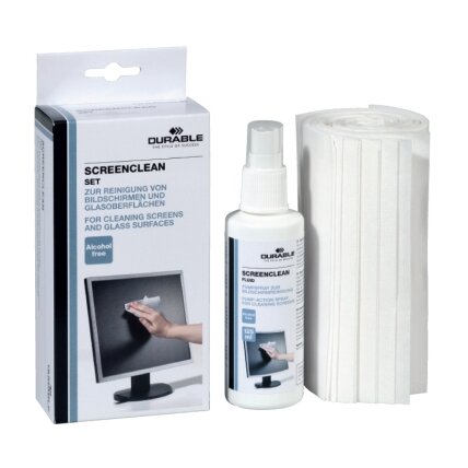 Valiklis ekranams DURABLE Screenclean, 125 ml + servetėlės, 20 vnt. Valiklis ekranams DURABLE Screenclean, 125 ml + servetėlės, 20 vnt.