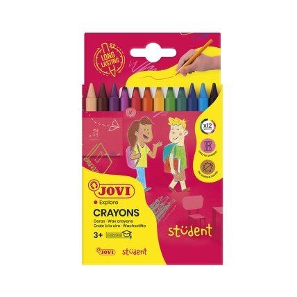 Vaškinės kreidelės JOVI Plasticolor, 12 spalvų