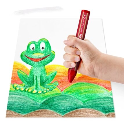 Vaškinės kreidelės STAEDTLER Noris Junior, 6 vnt. 2 Vaškinės kreidelės STAEDTLER Noris Junior, 6 vnt. 2