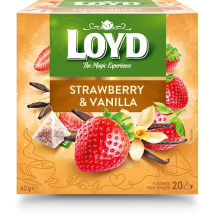 Vaisinė arbata LOYD, braškių ir vanilės skonio, 20 x 2g