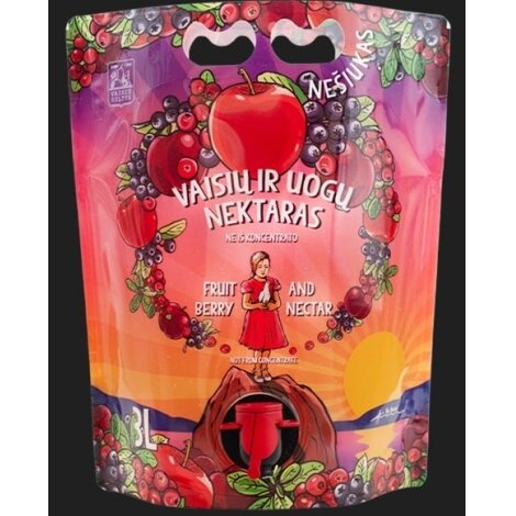 Vaisių ir uogų nektaras ne iš koncentrato 3l pouch Vaisių ir uogų nektaras ne iš koncentrato 3l pouch