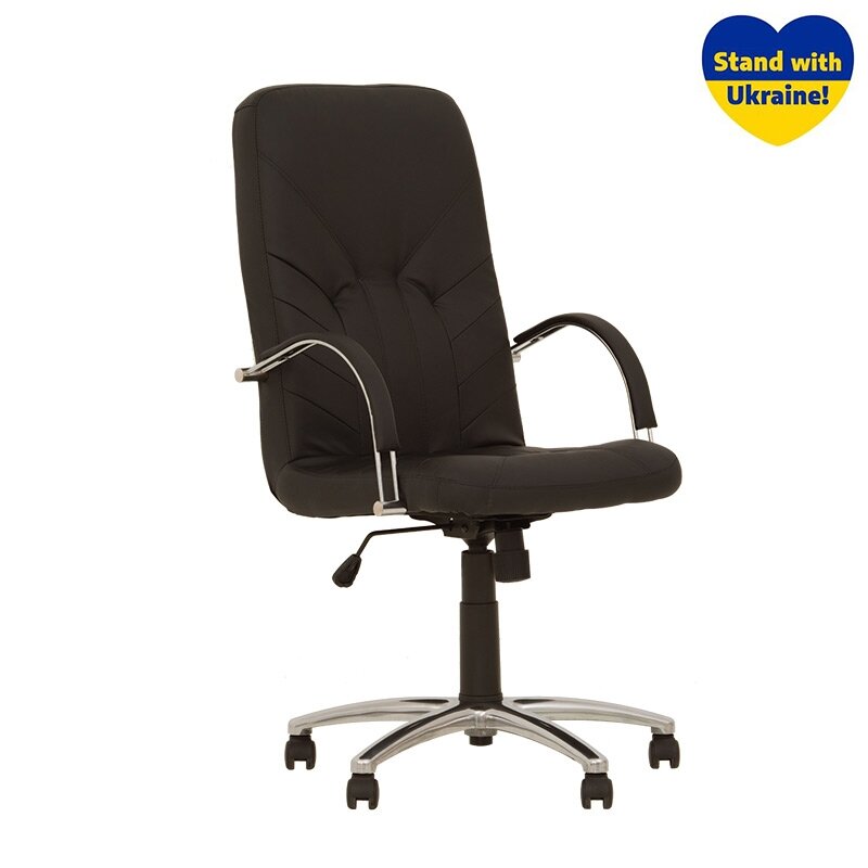 Vadovo kėdė NOWY STYL MANAGER STEEL Chrome, oda, SP-A, juoda sp. Vadovo kėdė NOWY STYL MANAGER STEEL Chrome, oda, SP-A, juoda sp.