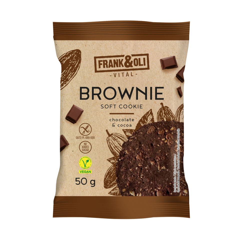 Veganiškas brownie sausainisFRANK&OLI, su kakava, 50g Veganiškas brownie sausainisFRANK&OLI, su kakava, 50g