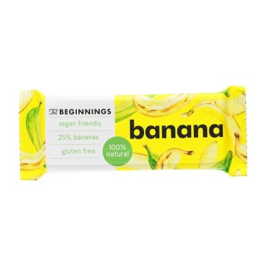 Veganiškas batonėlis THE BEGINNINGS su bananais, 40 g Veganiškas batonėlis THE BEGINNINGS su bananais, 40 g