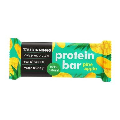 Veganiškas proteininis batonėlis THE BEGINNINGS su ananasais, 40 g Veganiškas proteininis batonėlis THE BEGINNINGS su ananasais, 40 g