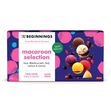 Veganiški sausainiai macaroons THE BEGINNINGS, 80 g Veganiški sausainiai macaroons THE BEGINNINGS, 80 g