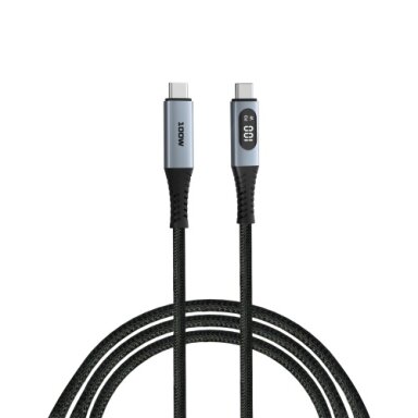 Verbatim 31848 Sync & Charge Kabelis USB-C į USB-C 100W 480Mbps 120cm, Power Display, Pilka/Juoda Verbatim 31848 Sync & Charge Kabelis USB-C į USB-C 100W 480Mbps 120cm, Power Display, Pilka/Juoda