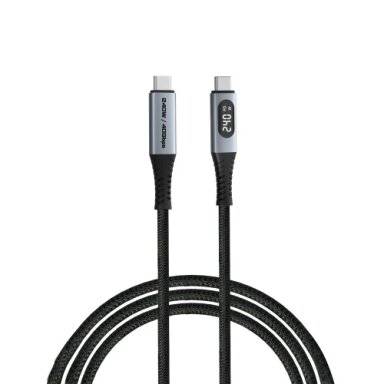 Verbatim 31849 Sync & Charge Kabelis USB-C į USB-C 240W 40Gbps 120cm, Power Display, Pilka/Juoda Verbatim 31849 Sync & Charge Kabelis USB-C į USB-C 240W 40Gbps 120cm, Power Display, Pilka/Juoda
