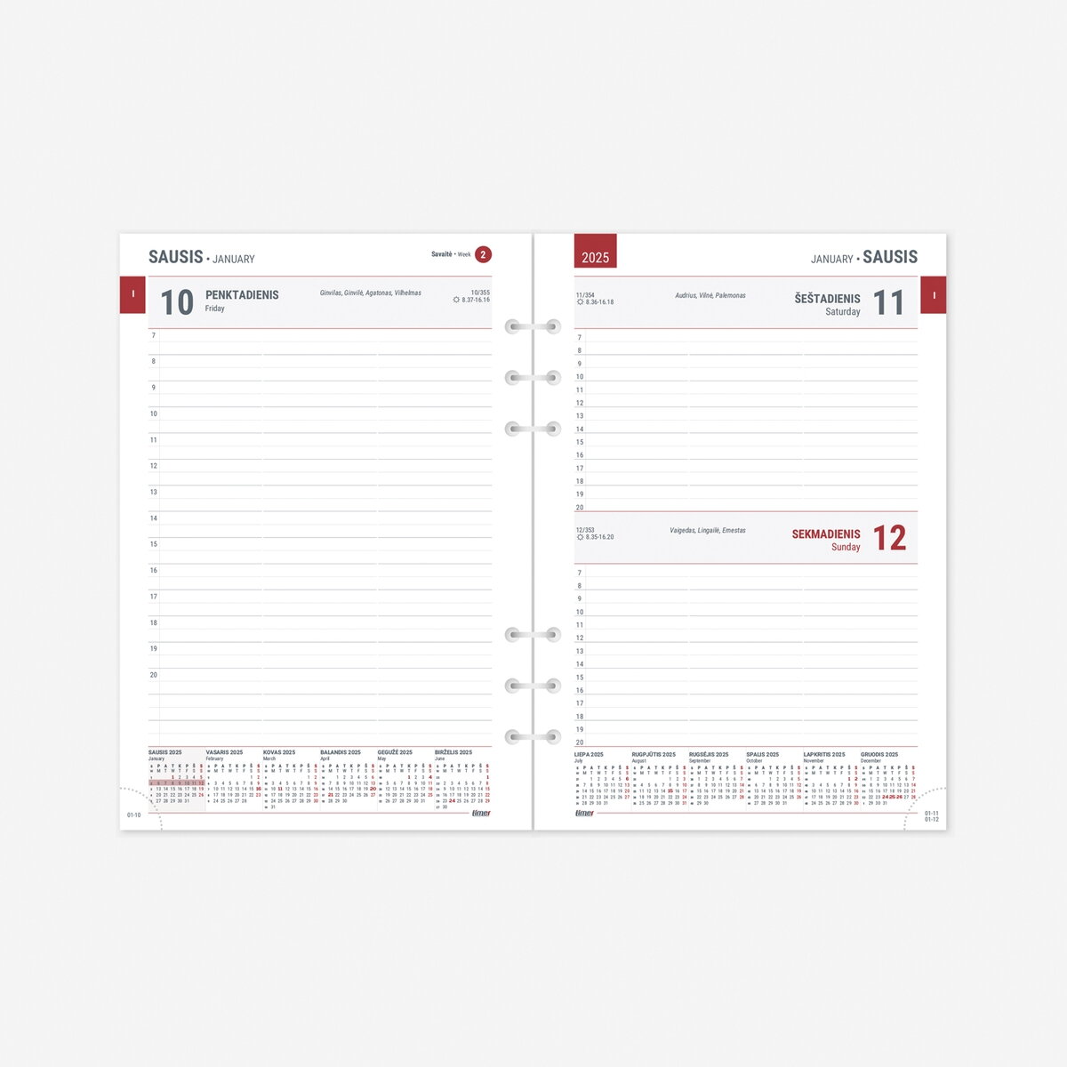 Vidaus blokas kalendoriui MAXI DAY organizer A5, 2027 1 Vidaus blokas kalendoriui MAXI DAY organizer A5, 2027 1