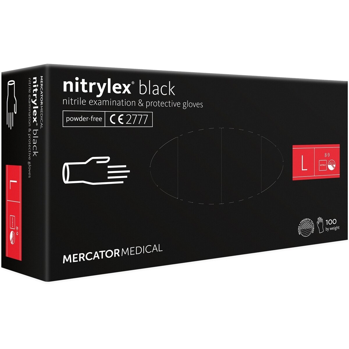 Vienkartinės pirštinės NITRYLEX PF, nitrilinės, nepudruotos, juodos spalvos, L, 100 vnt. Vienkartinės pirštinės NITRYLEX PF, nitrilinės, nepudruotos, juodos spalvos, L, 100 vnt.