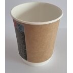 Vienkartinis puodelis KRAFT, dvisienis, popierius/PE, 250 ml, D 80 mm, 25 vnt