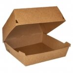 Vienkartinė dėžutė mėsainiui  KRAFT, kartonas, 9 cm x 18,5 cm x 18,5 cm, 25 vnt.