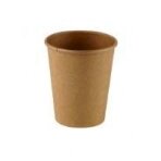 Vienkartiniai puodeliai KRAFT, popieriniai, rudi, 234 ml, D 80mm, 56x90mm,  50 vnt