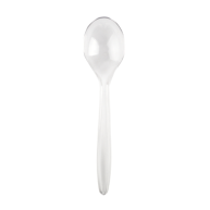 Daugkartinio naudojimo plastikiniai šaukšteliai SUPERIOR, PS, skaidrūs, 12,5 cm, 50 vnt