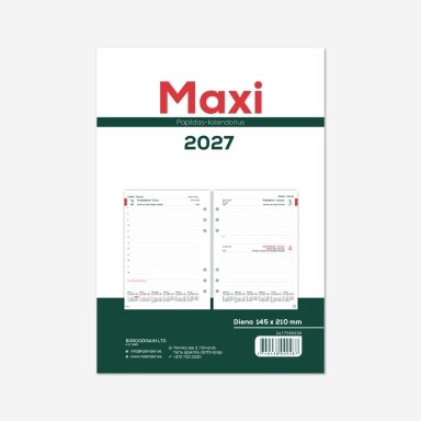 Vidaus blokas kalendoriui MAXI DAY organizer A5, 2027