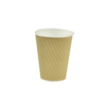 Vienkartiniai puodeliai RIPPLE, popieriniai, 355 ml, D90 mm, 25 vnt.