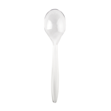 Daugkartinio naudojimo plastikiniai šaukštai SUPERIOR, PS, skaidrūs, 18 cm, 50 vnt Daugkartinio naudojimo plastikiniai šaukštai SUPERIOR, PS, skaidrūs, 18 cm, 50 vnt