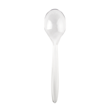 Daugkartinio naudojimo plastikiniai šaukšteliai SUPERIOR, PS, skaidrūs, 12,5 cm, 50 vnt Daugkartinio naudojimo plastikiniai šaukšteliai SUPERIOR, PS, skaidrūs, 12,5 cm, 50 vnt