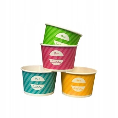 Vienkartinis indelis ledams MIX, popierius, 160 ml, D 9,2 cm, H 5 cm, 50 vnt Vienkartinis indelis ledams MIX, popierius, 160 ml, D 9,2 cm, H 5 cm, 50 vnt