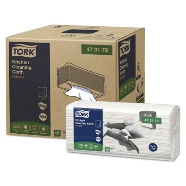 Virtuvinės šluostės TORK W4, baltos, 75 vnt. 473179 Virtuvinės šluostės TORK W4, baltos, 75 vnt. 473179