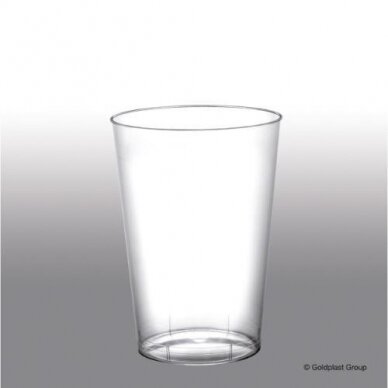 Vienkartinės stiklinės MOON, 230/200 ml,  PS, skaidrios, 50 vnt